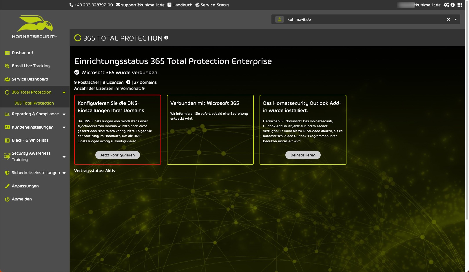 Onboarding für Hornetsecurity M365 Total Protection
